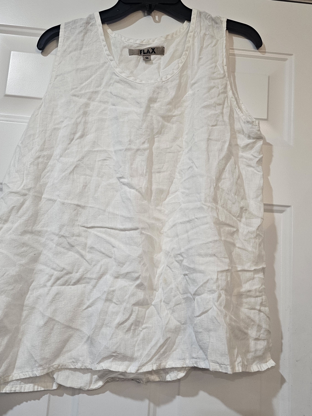 FLAX White Linen Scoop Neck Tank Top {Bx26}